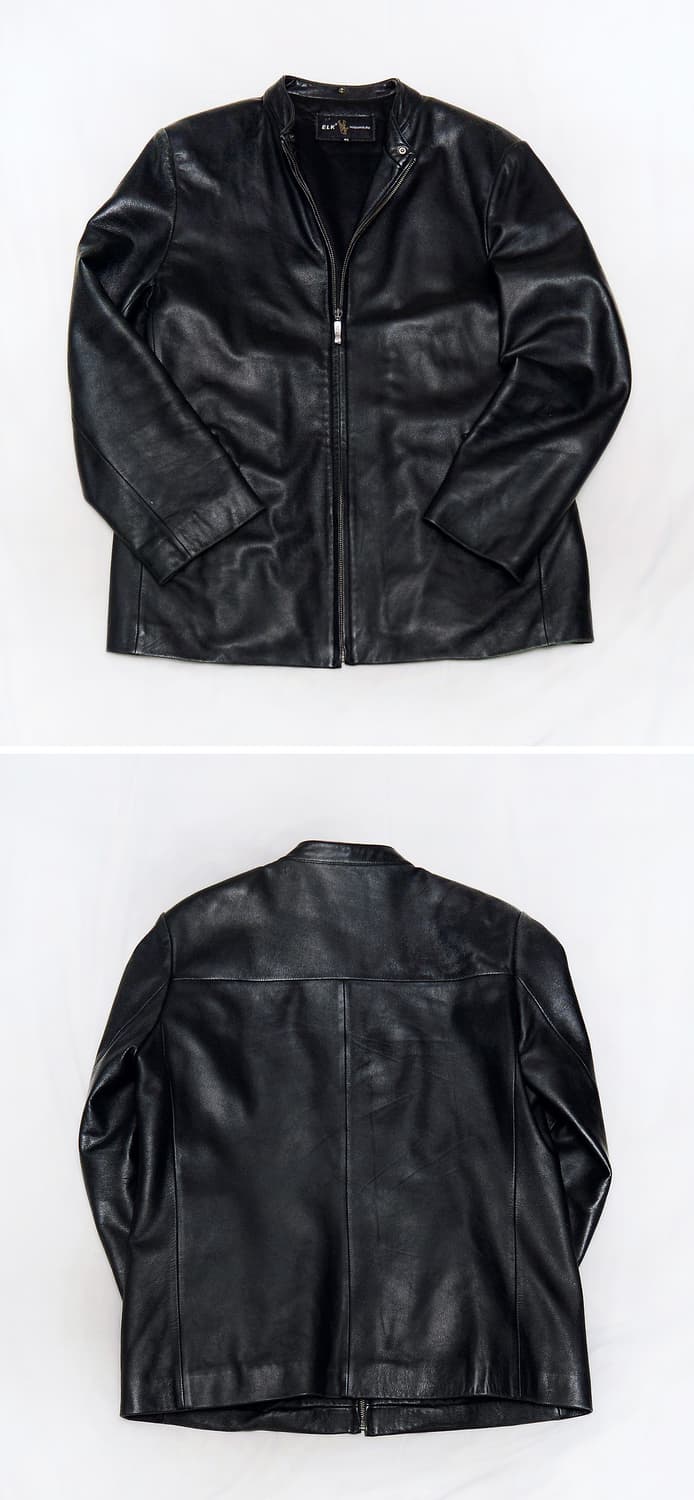엘크 (ELK) 천연 양가죽 헨리넥 집업 싱글 라이더 자켓 (100) 상품이미지2