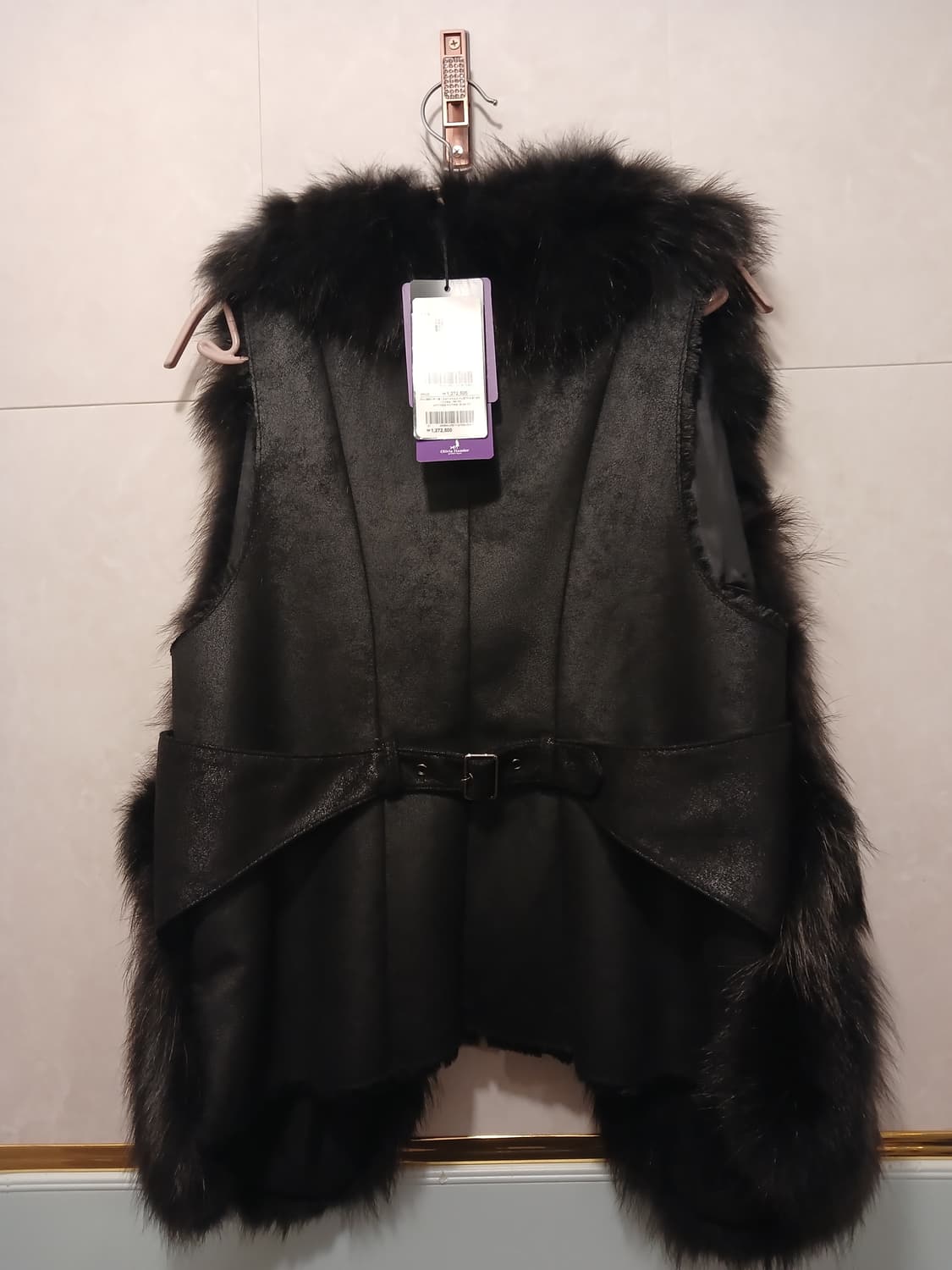 올리비아하슬러 정품 여성 라쿤털+여우털 100% 조합 조끼 90 사이즈 상품이미지9