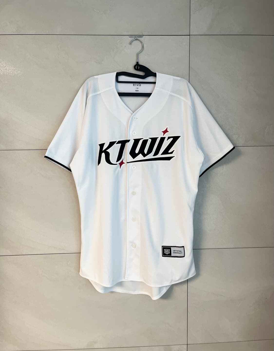 [2XL/110]2025 KT 위즈 홈 노마킹 야구 유니폼 화이트 상품이미지1