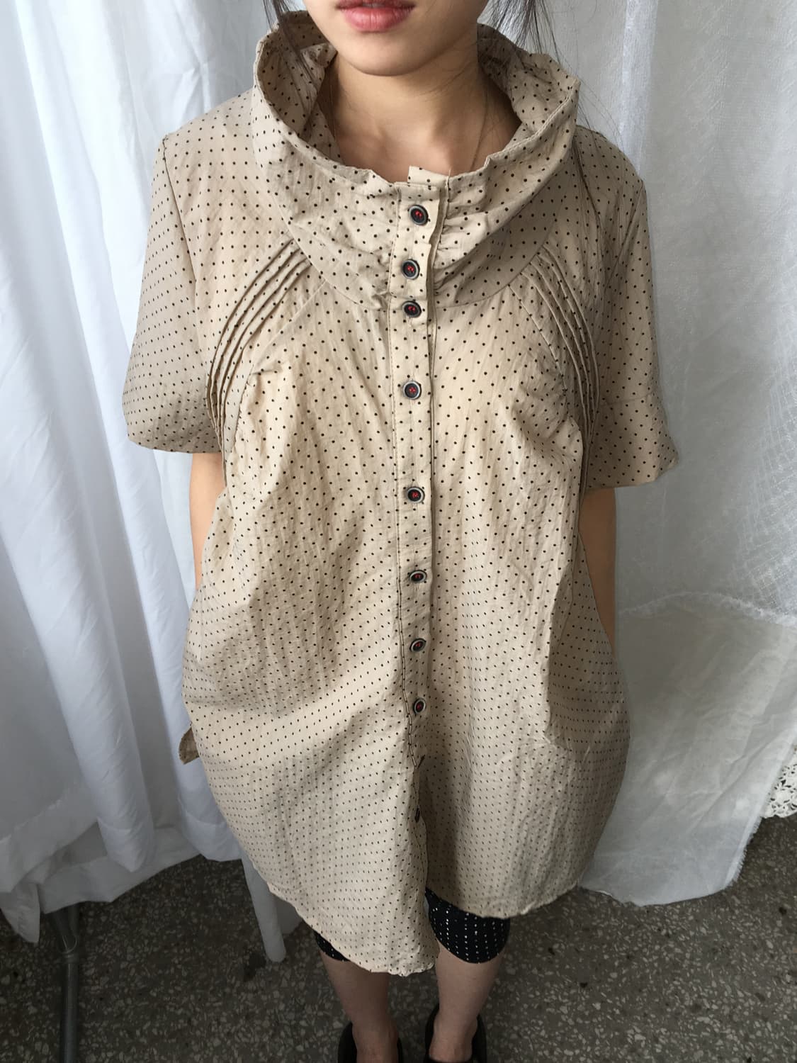 ⊹ Wide Neck Dot Dress 상품이미지4