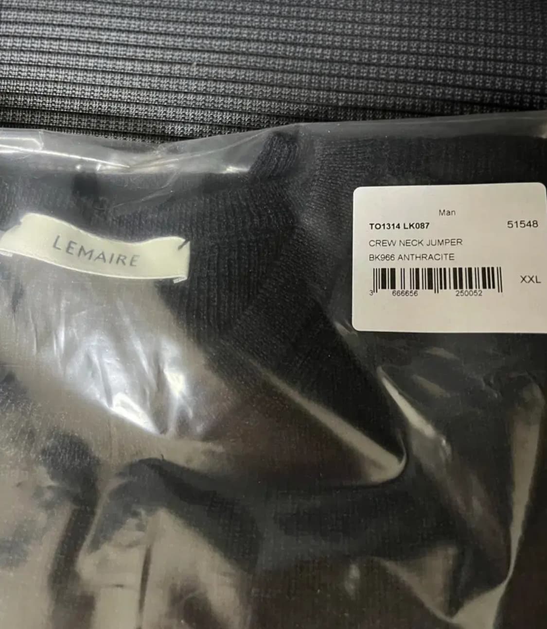 ​[새상품/XXL] 르메르 LEMAIRE 크루넥 니트 점퍼 - 안트라사이 상품이미지2