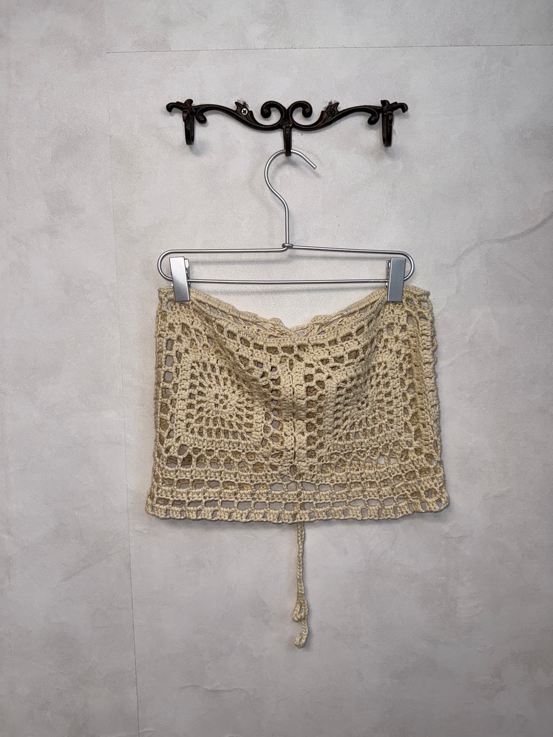 Ivory crochet laceup crop top 상품이미지5