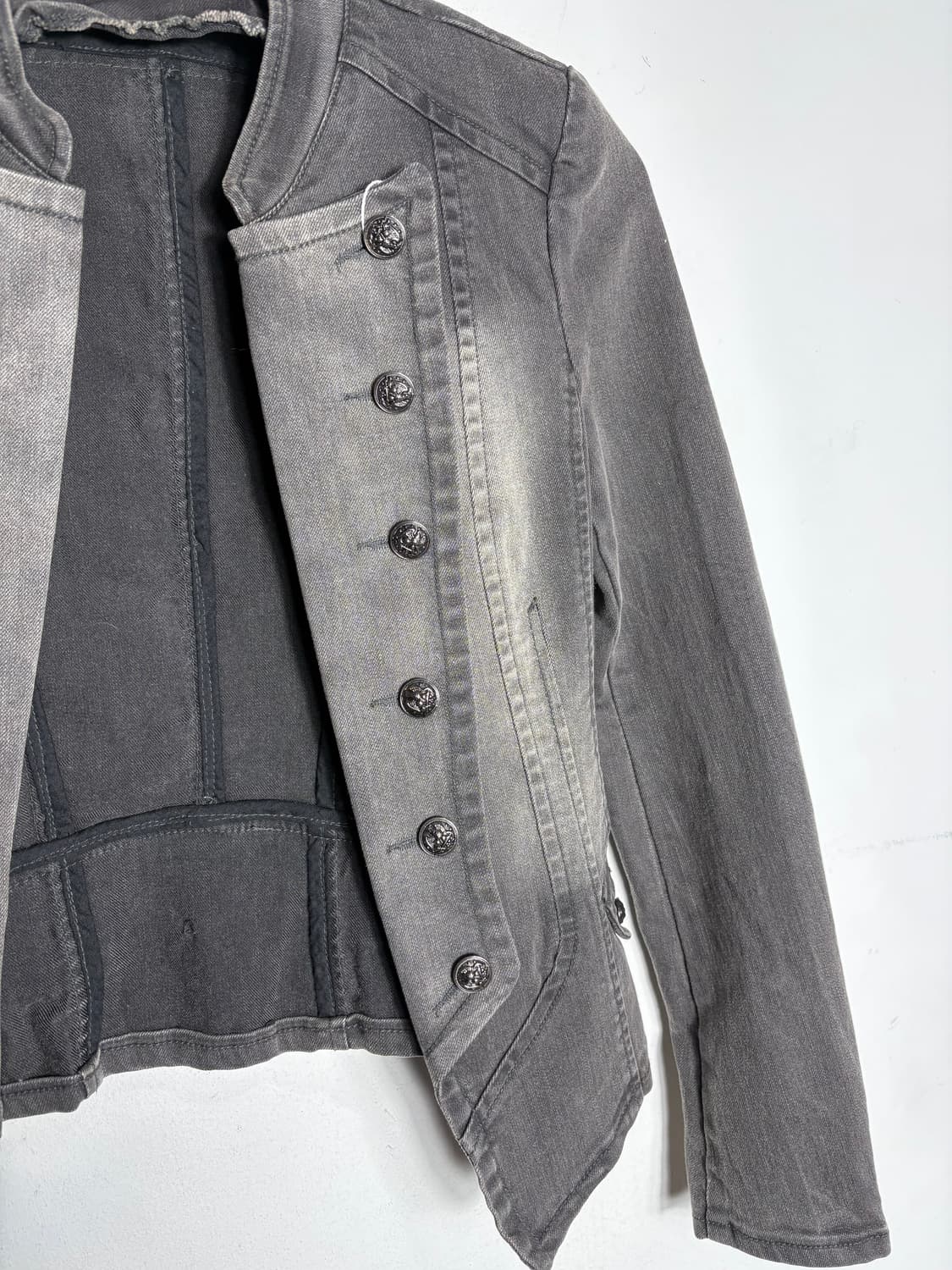 은장 단추 흑청 데님 자켓 상품이미지4