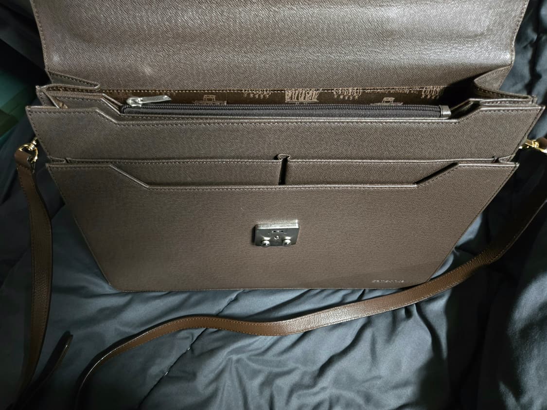 샘소나이트 브리프케이스 브라운 카우레더 사피아노 소가죽 서류가방 사첼백 상품이미지5