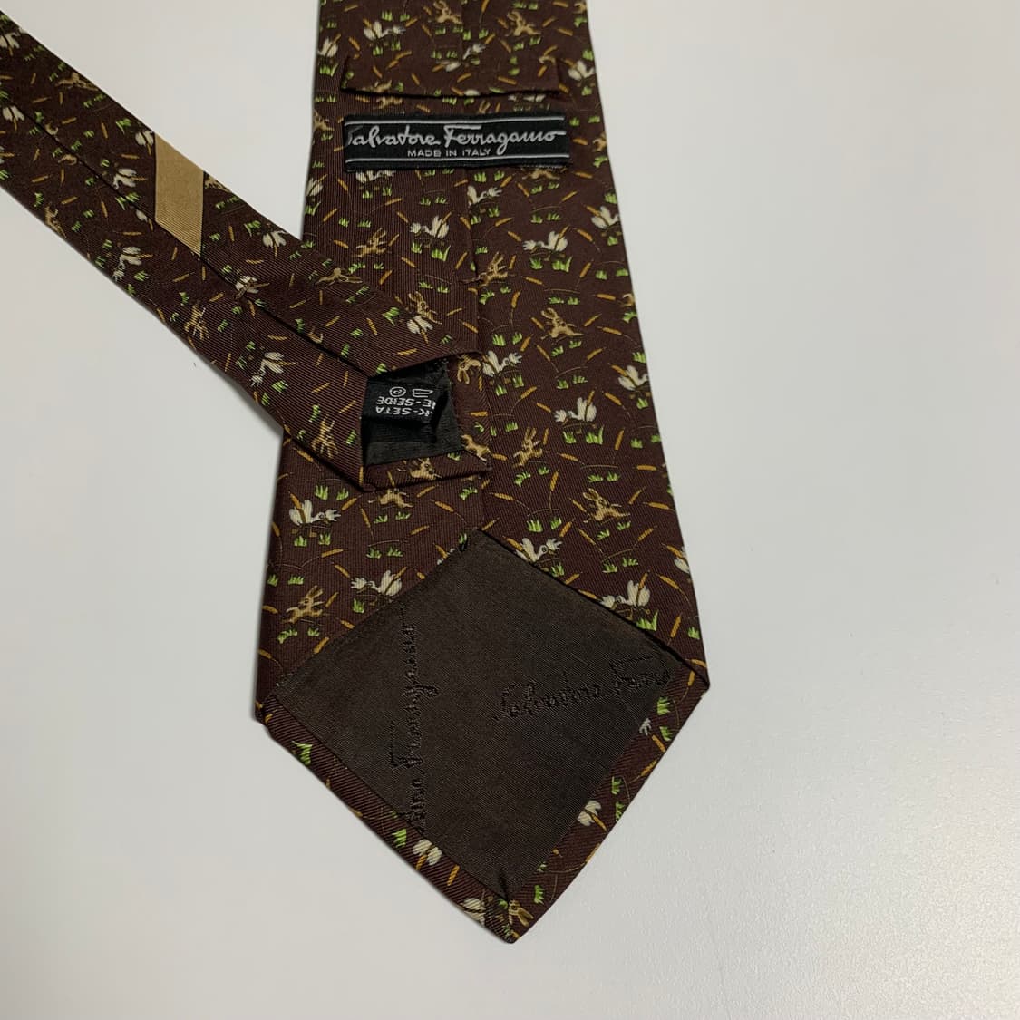 살바토레 페레가모 이태리 100실크 명품넥타이 브라운컬러 A+등급 상품이미지6