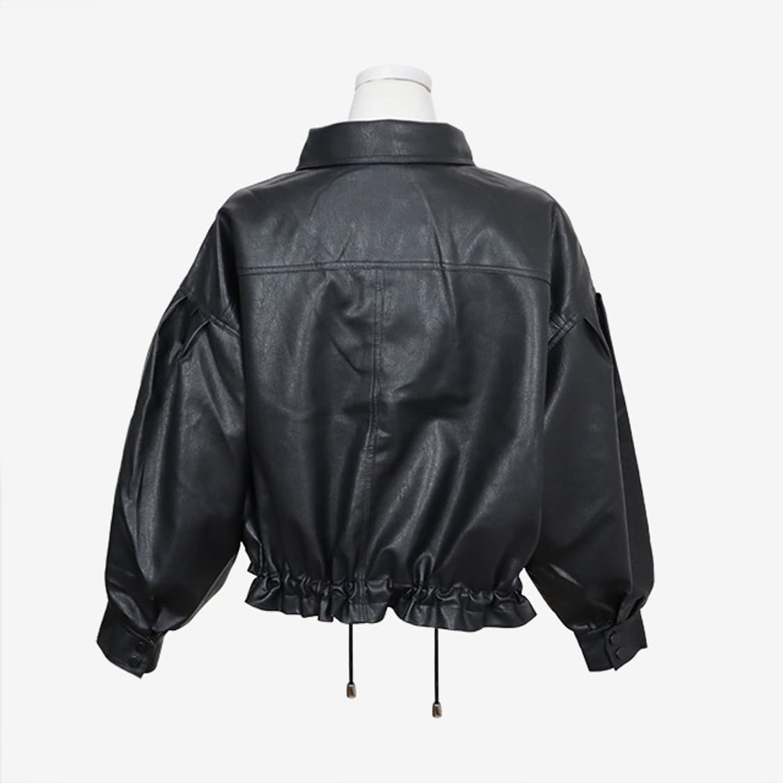 [새제품]레더 스트링 숏 자켓 상품이미지3