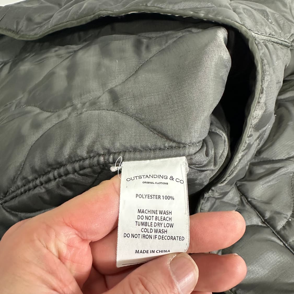 100 아웃스탠딩 카키 내피 깔깔이 퀼팅자켓 상품이미지6