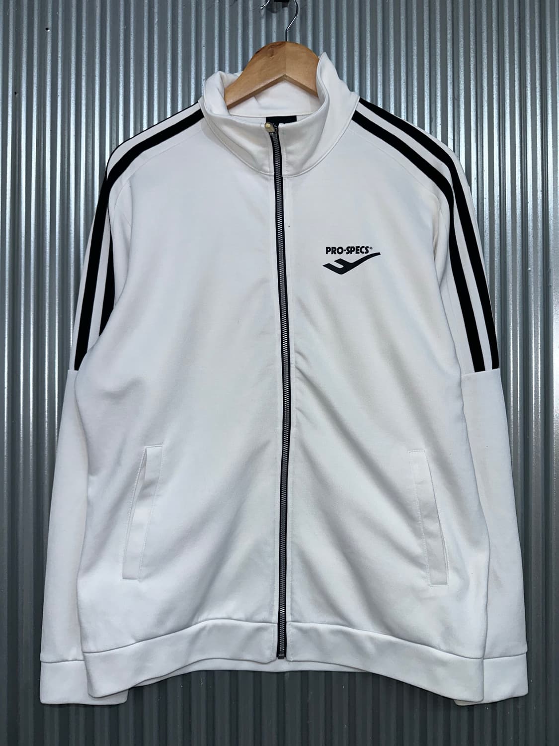[105(XL)] 프로스펙스 화이트 블랙 삼선 집업 트랙탑  상품이미지1