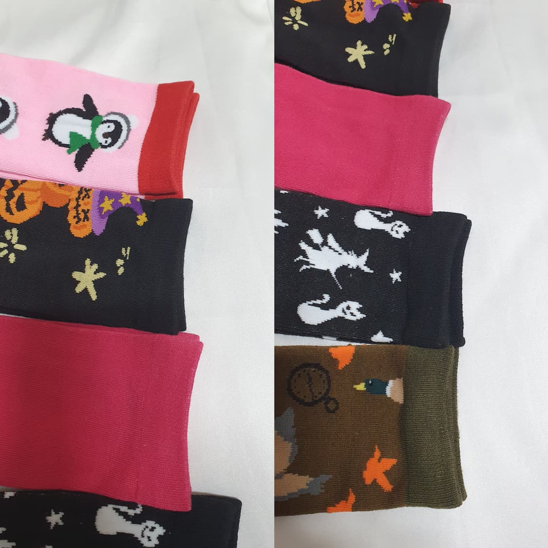 5컬레 가격~ 핑크 블랙 브라운 펭귄 호박 할로윈 에이치앤엠 양말  상품이미지8