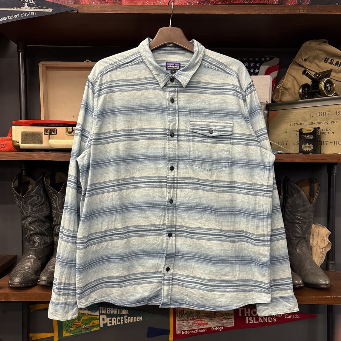 파타고니아 오가닉코튼 웨이브 그라데이션 자카드 워크셔츠 N1019 상품이미지1