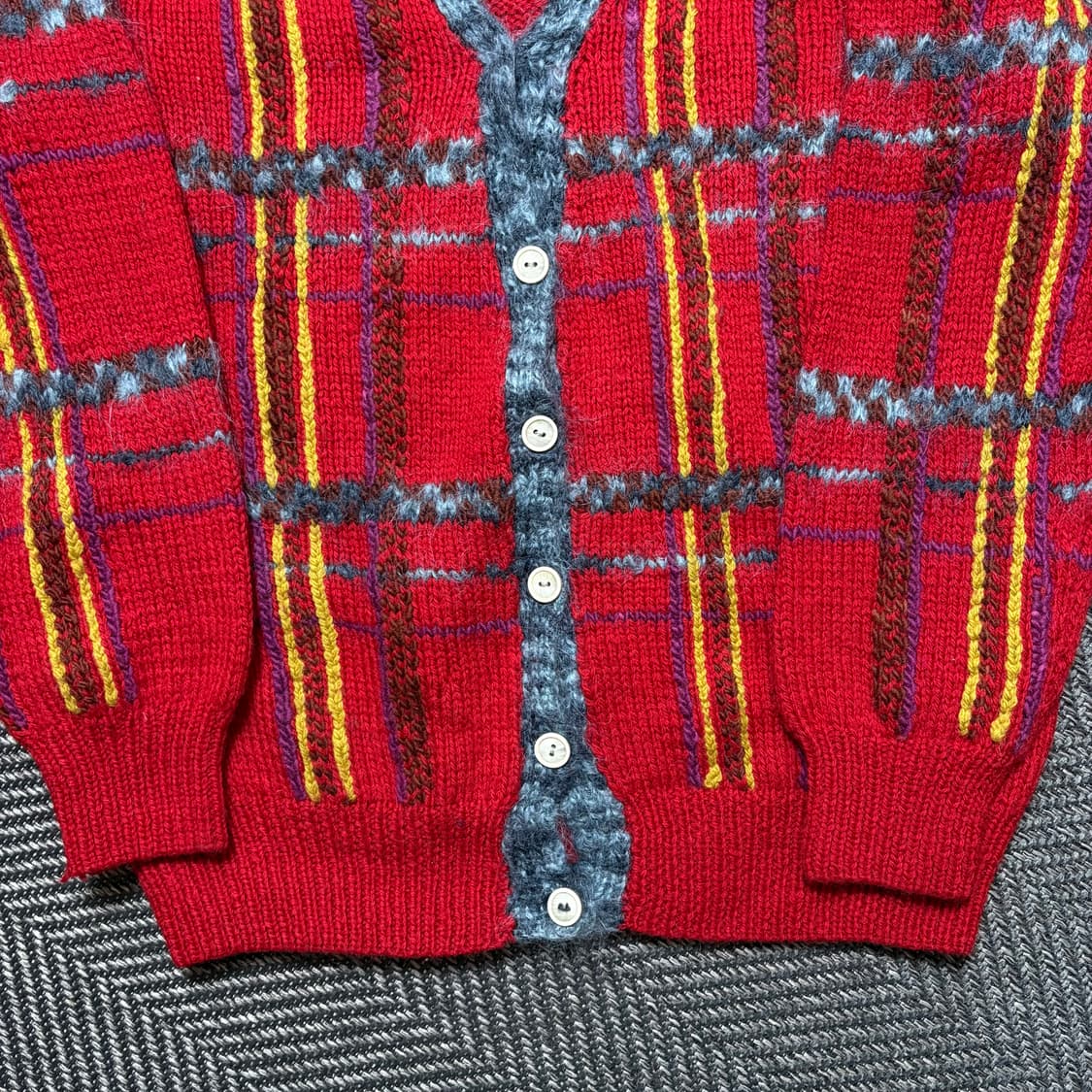 Hag Carrier 울100% 레드 니트 가디건(Free) 상품이미지3