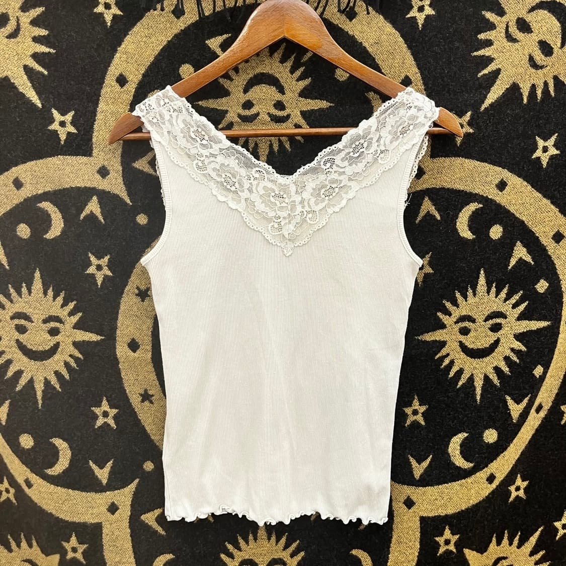 빈티지 란제리코어 Y2K 페미닌 레이스 슬리브리스 나시 K0058 상품이미지3