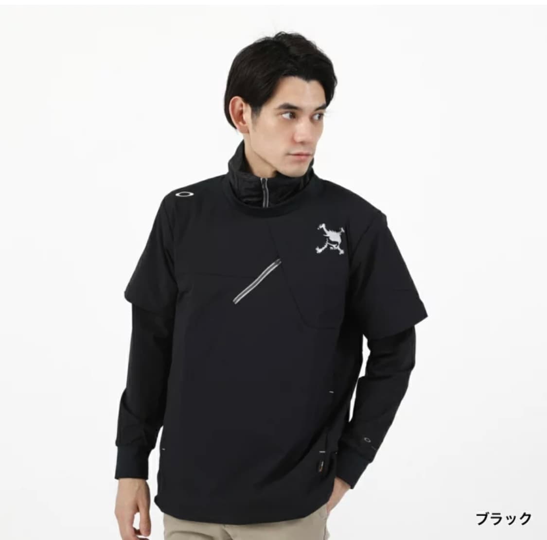 오클리 SKULL 2WAY 윈드브레이커 풀오버 블랙 자켓 상품이미지9