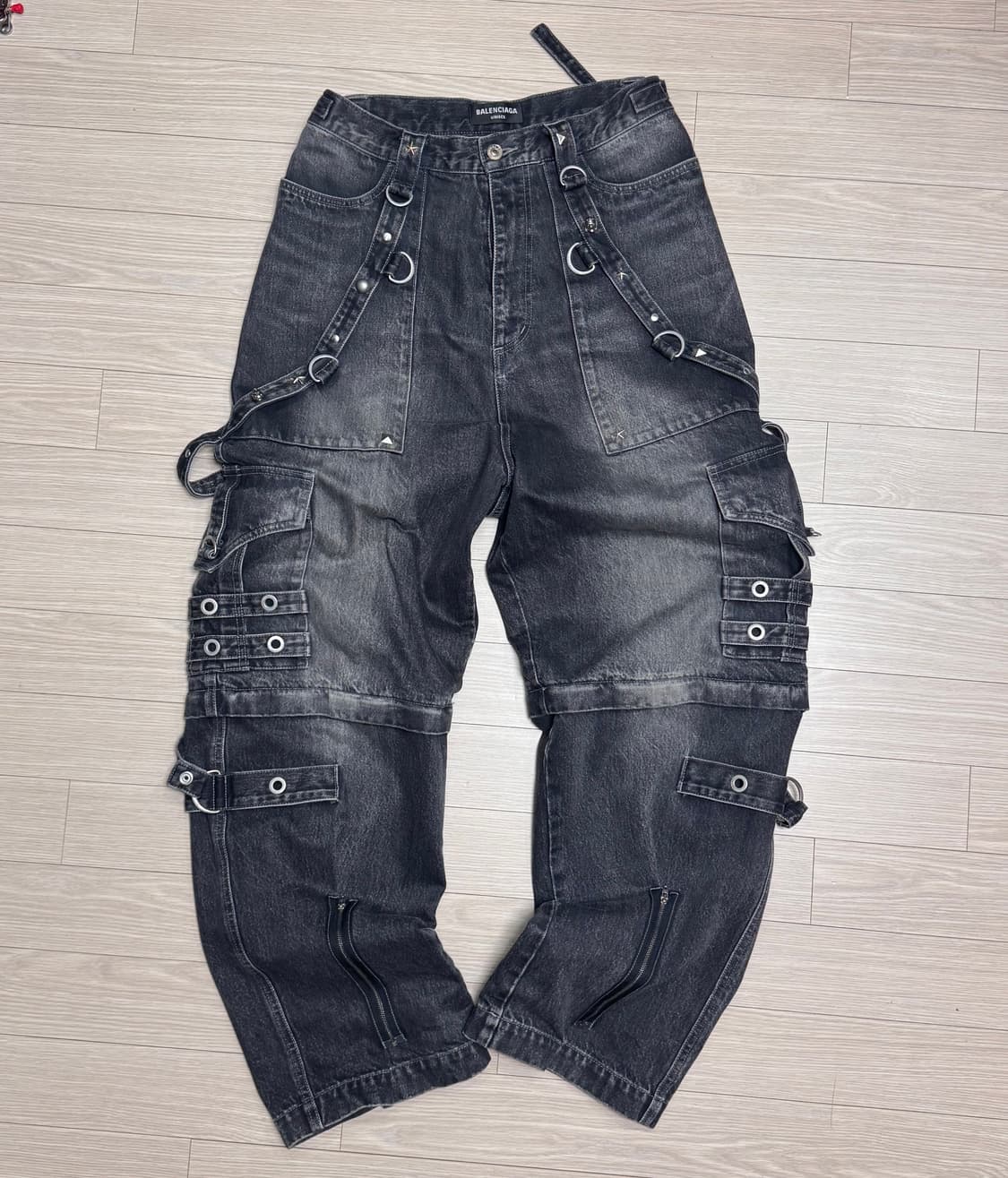 (31)발렌시아가 레이버 팬츠 흑청 상품이미지1