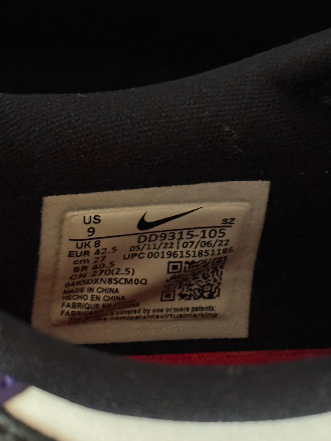 조던 1 로우 골프 퍼플 270 상품이미지3