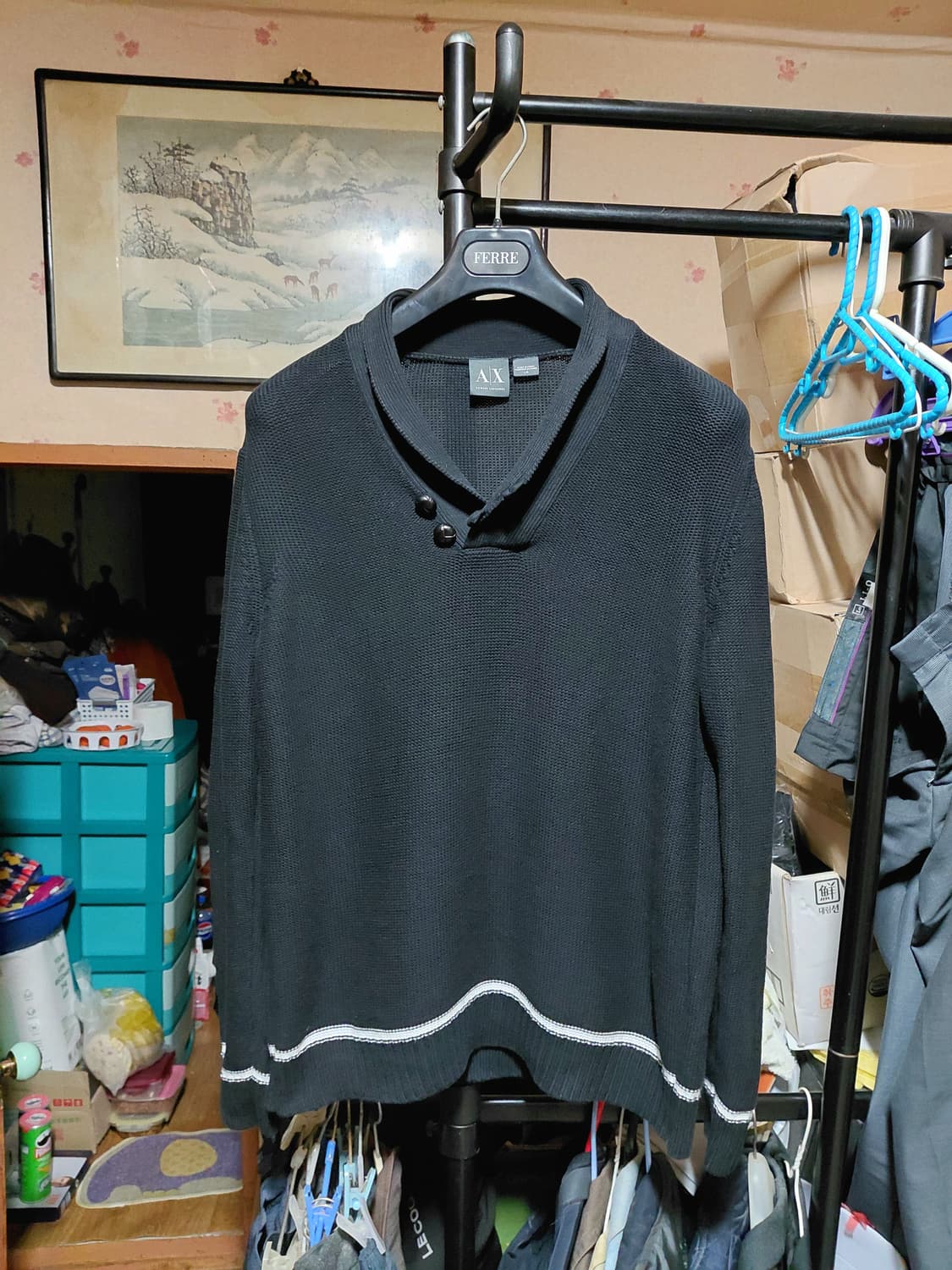 [아르마니익스체인지]코튼 숄카라 스웨터 L사이즈 상품이미지4