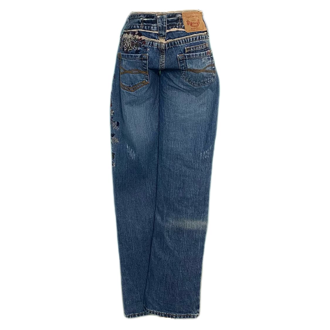 Y2K 레이스 꽃자수 데님팬츠 상품이미지2