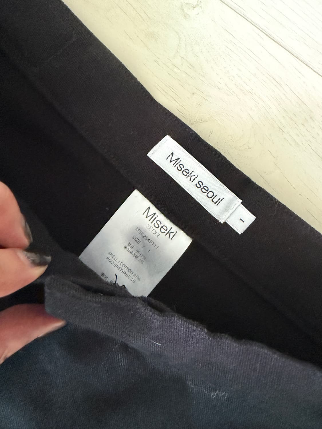 미세키서울 Side pocket bootscut pants 블랙 1 상품이미지5