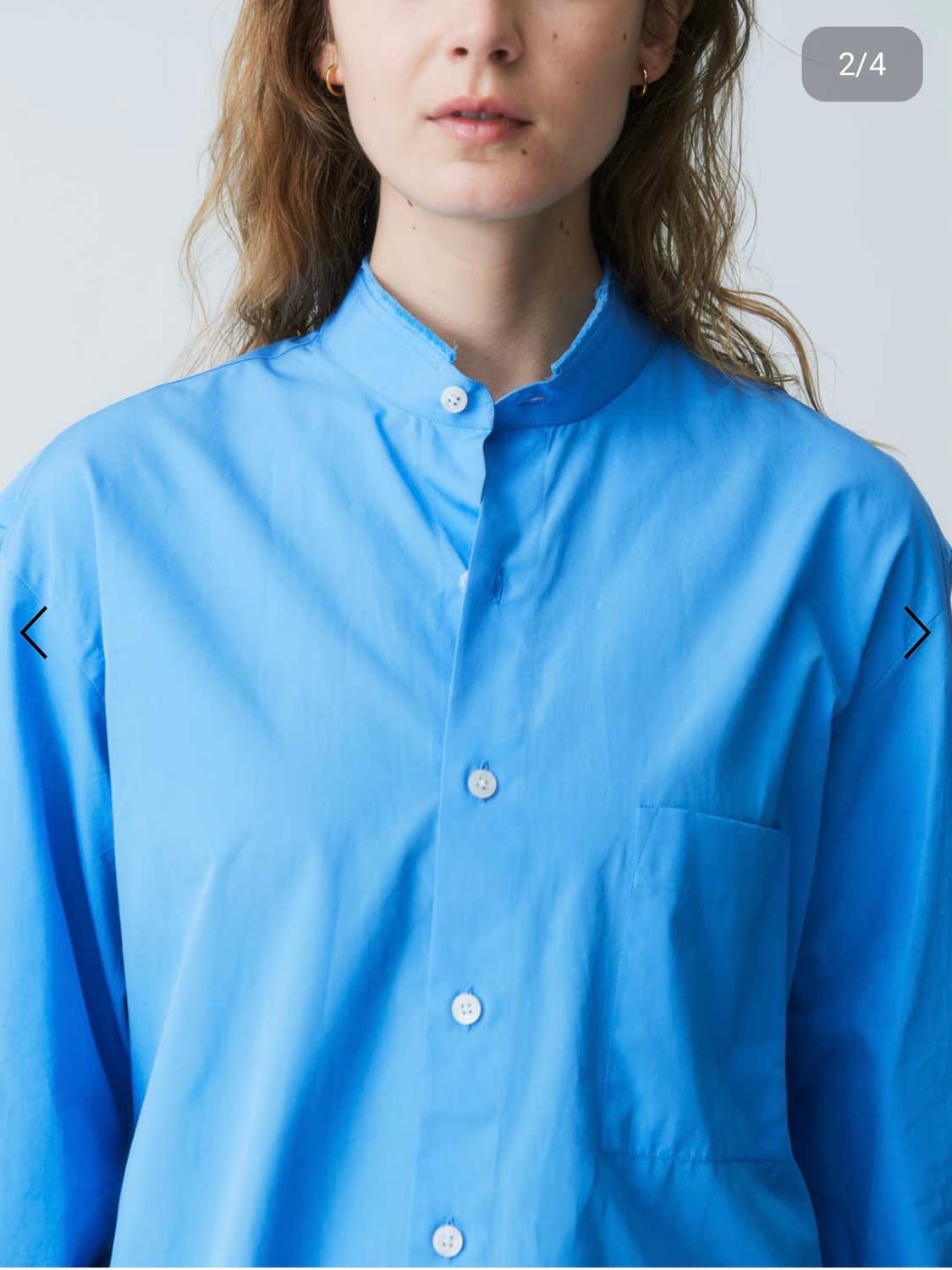 크리스타세야 블루 마오 카라 셔츠 상품이미지1