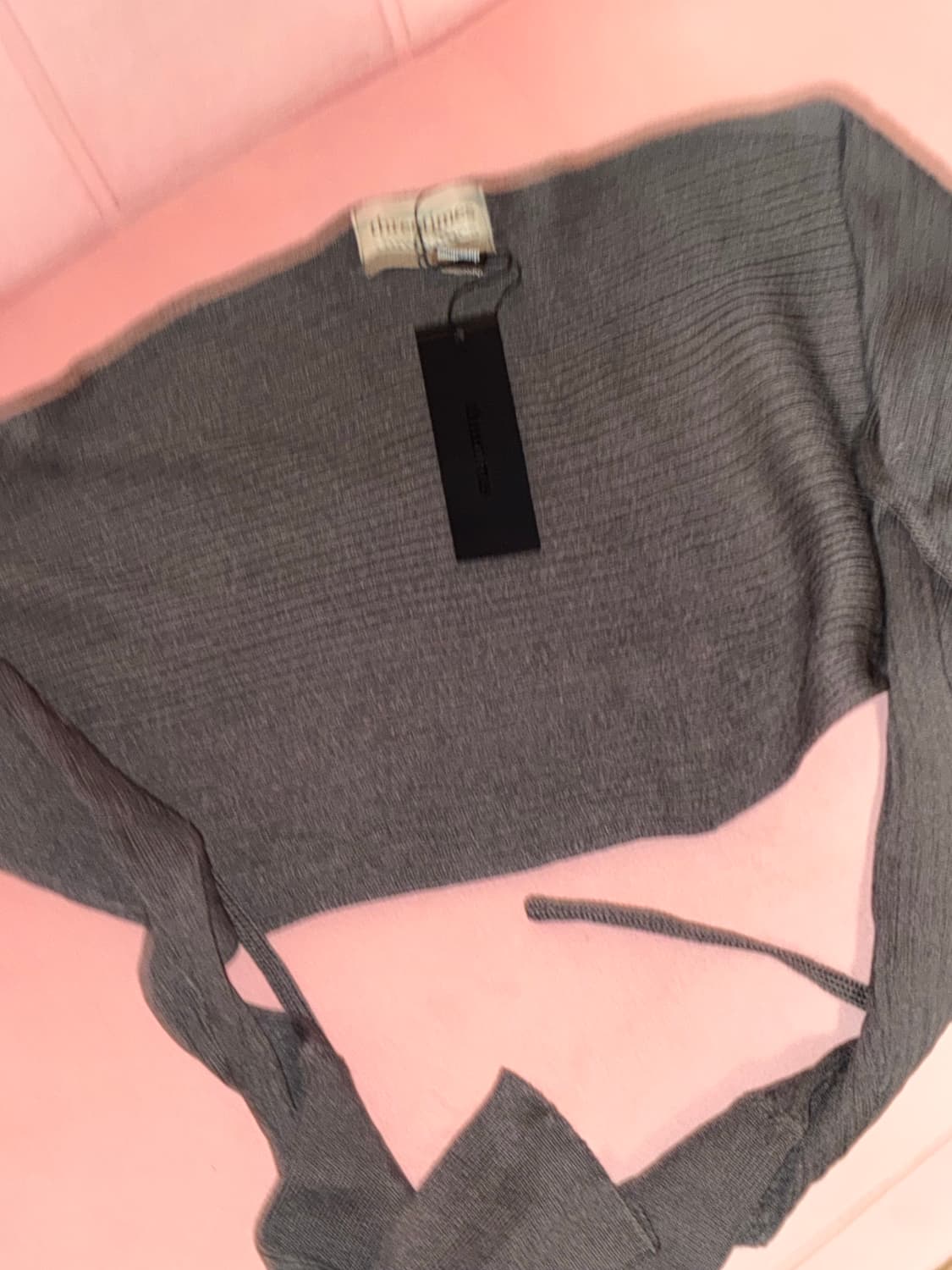 (새상품) 쓰리타임즈 릿볼레로 가디건 차콜 상품이미지7