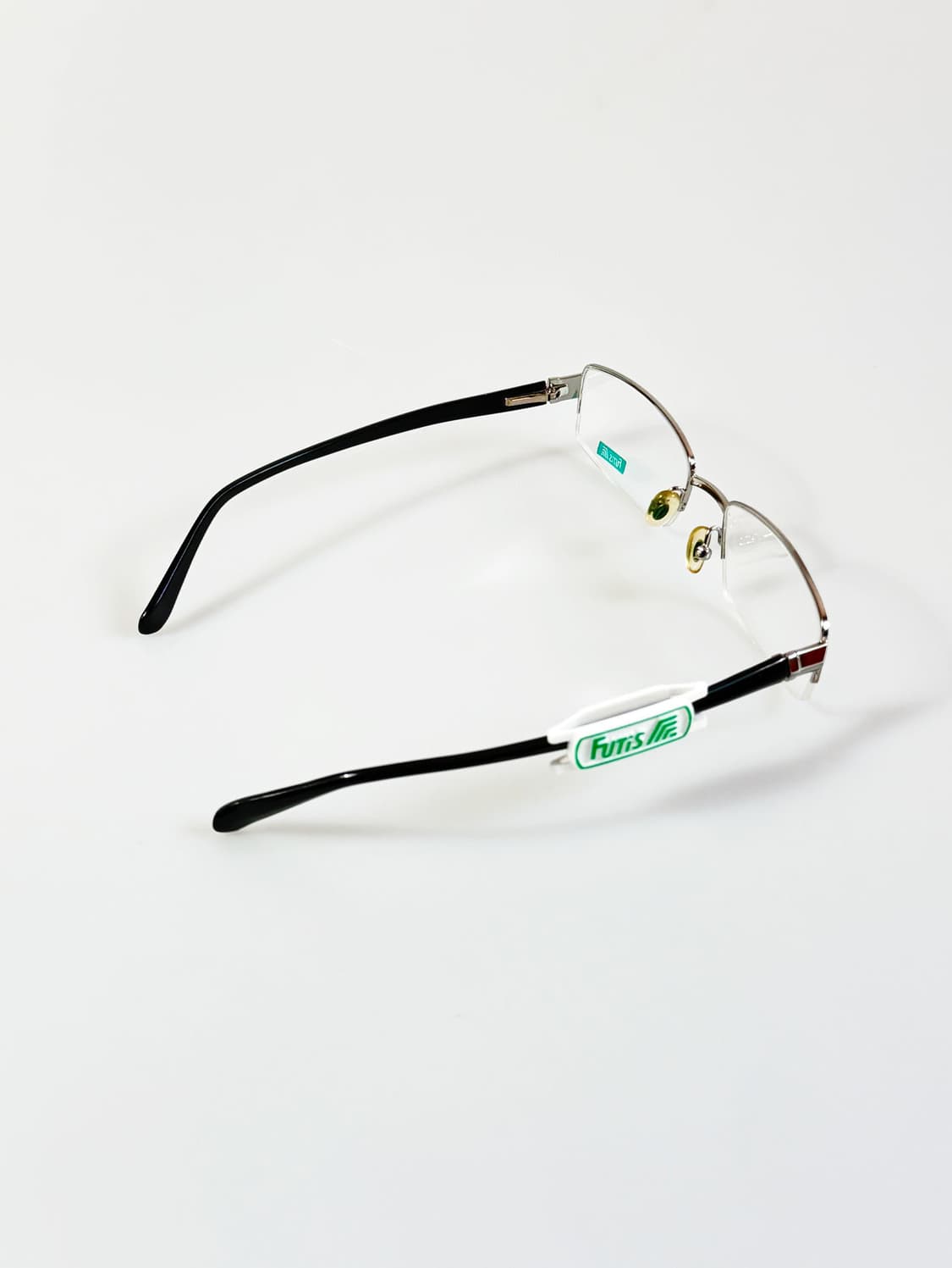 90s FUTIS 실버 메탈 반무테 스퀘어 빈티지 안경 상품이미지4