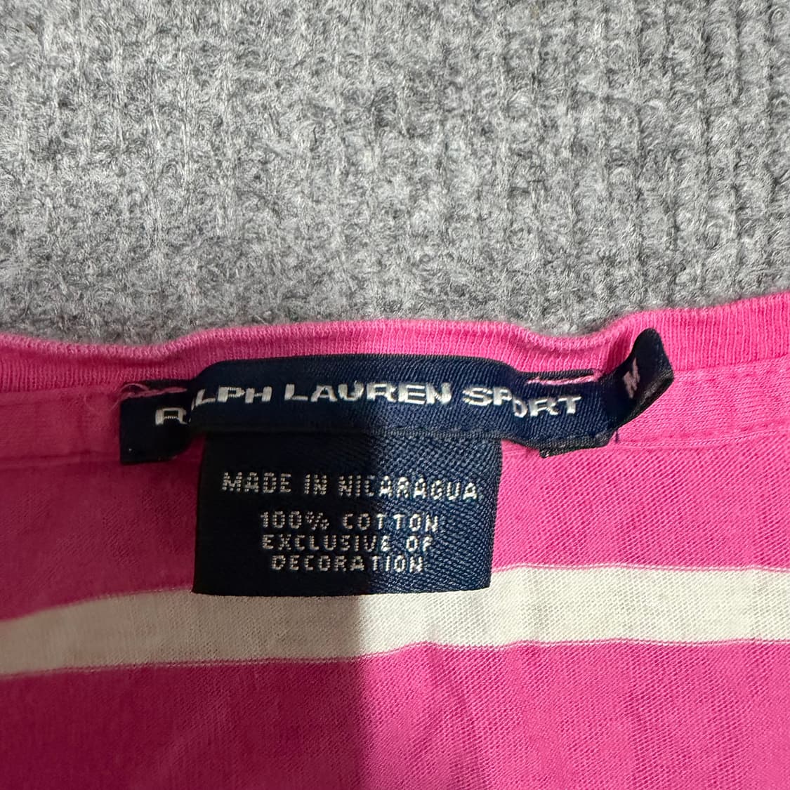 딱붙핏 랄프로렌 핑크 스트라이프 반팔 티셔츠 M 상품이미지3