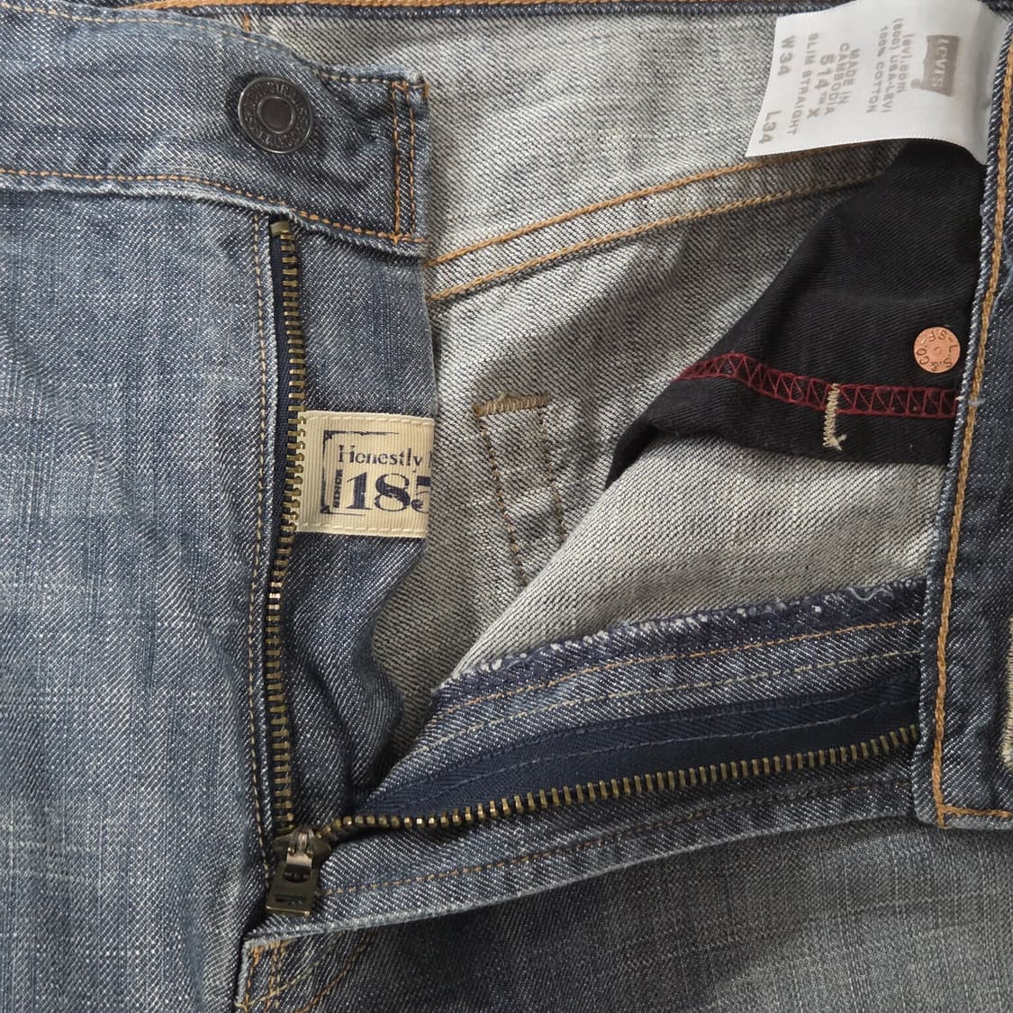 리바이스 514 연청 데님팬츠 34/34 상품이미지5