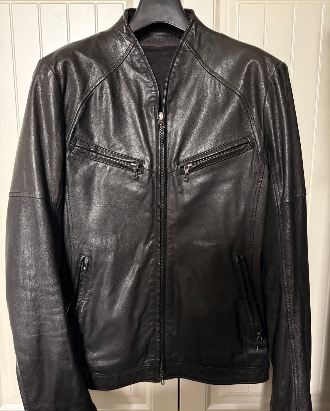 Shellac Goat Leather Stand Collar Jacket 상품이미지2
