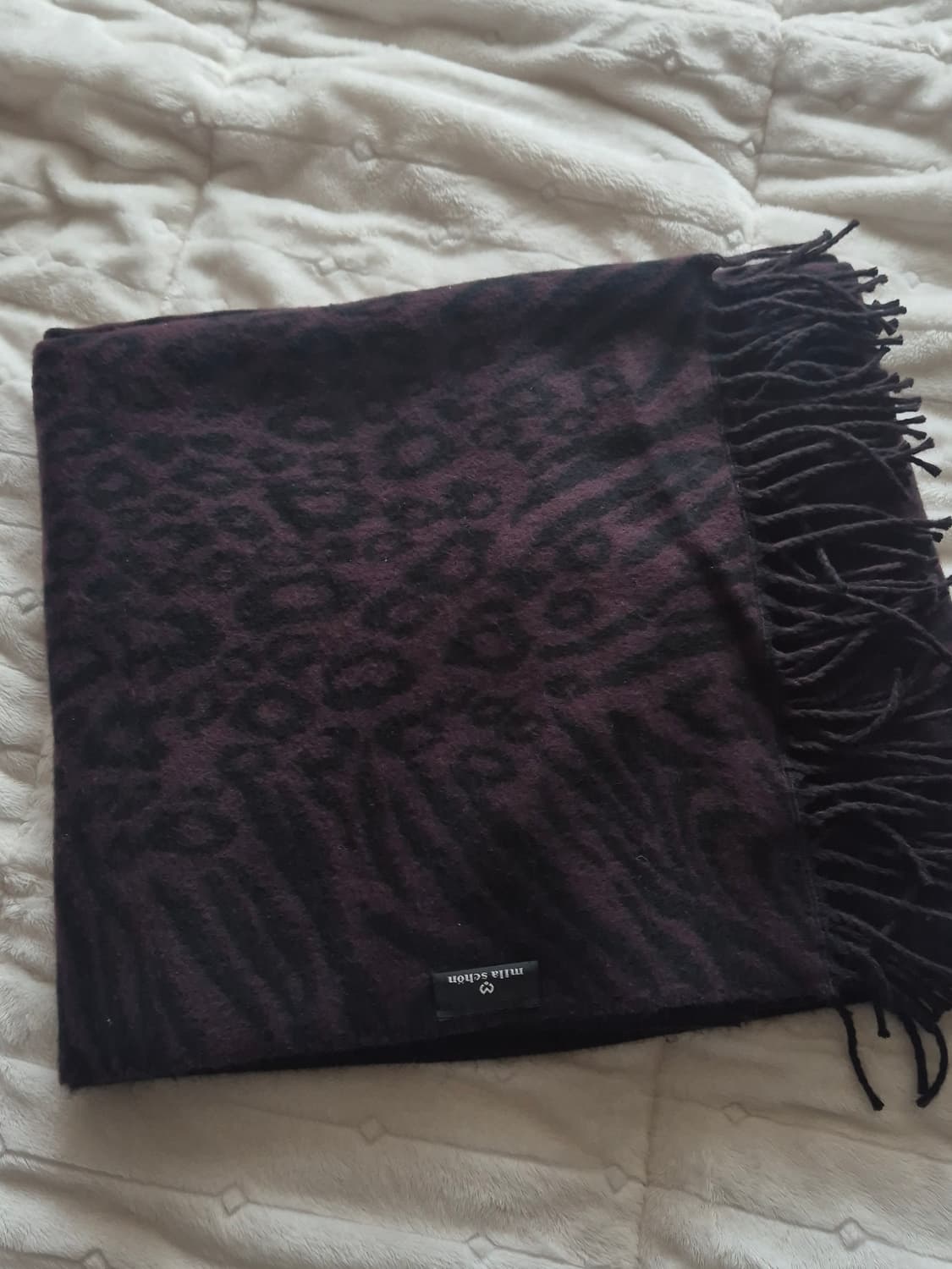 레오파드 버건디 머플러 상품이미지5