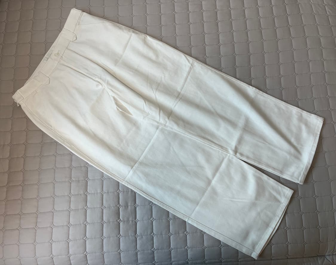 세컨모놀로그 세미 와이드핏 트윌 코튼 치노 팬츠_아이보리 상품이미지1