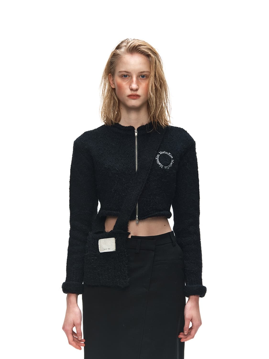 마뗑킴) 크롭 니트 집업 가디건 상품이미지9