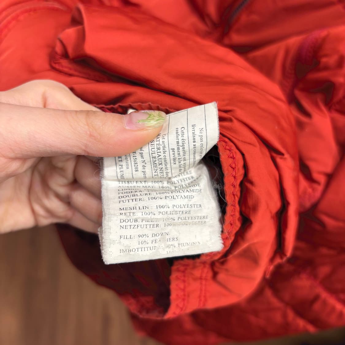 파라점퍼스 다운 패딩 점퍼 지퍼 포켓 후드 스트링 디테일 레귤러핏 오렌지 상품이미지9