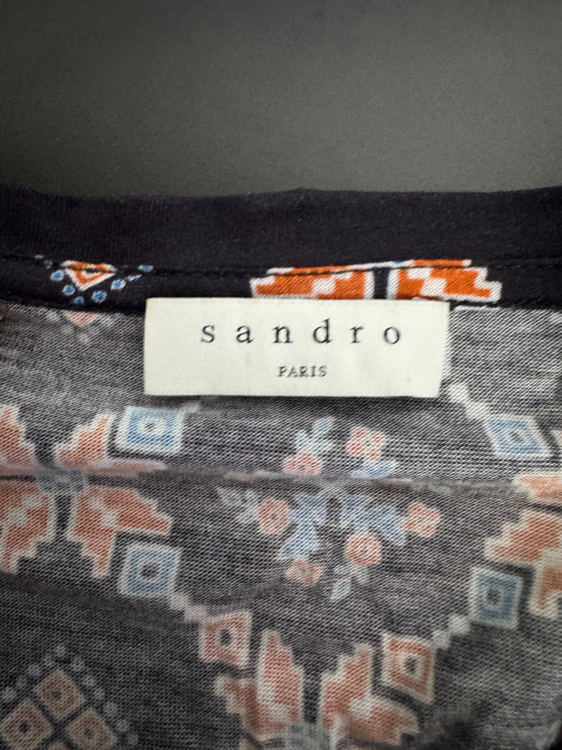 정품 여성 산드로 Sandro 타이 모티브 블라우스 반팔 티셔츠 상품이미지4