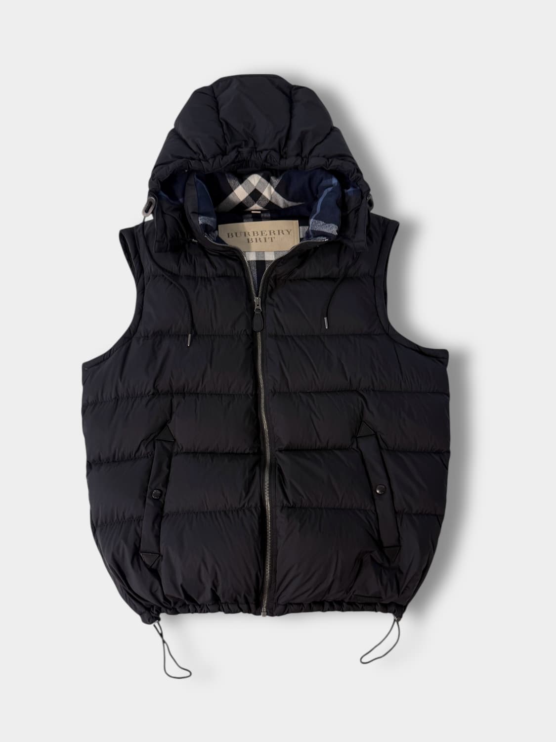 버버리 루즈핏 노바체크 라이닝 구스다운 푸퍼 패딩 베스트 상품이미지1