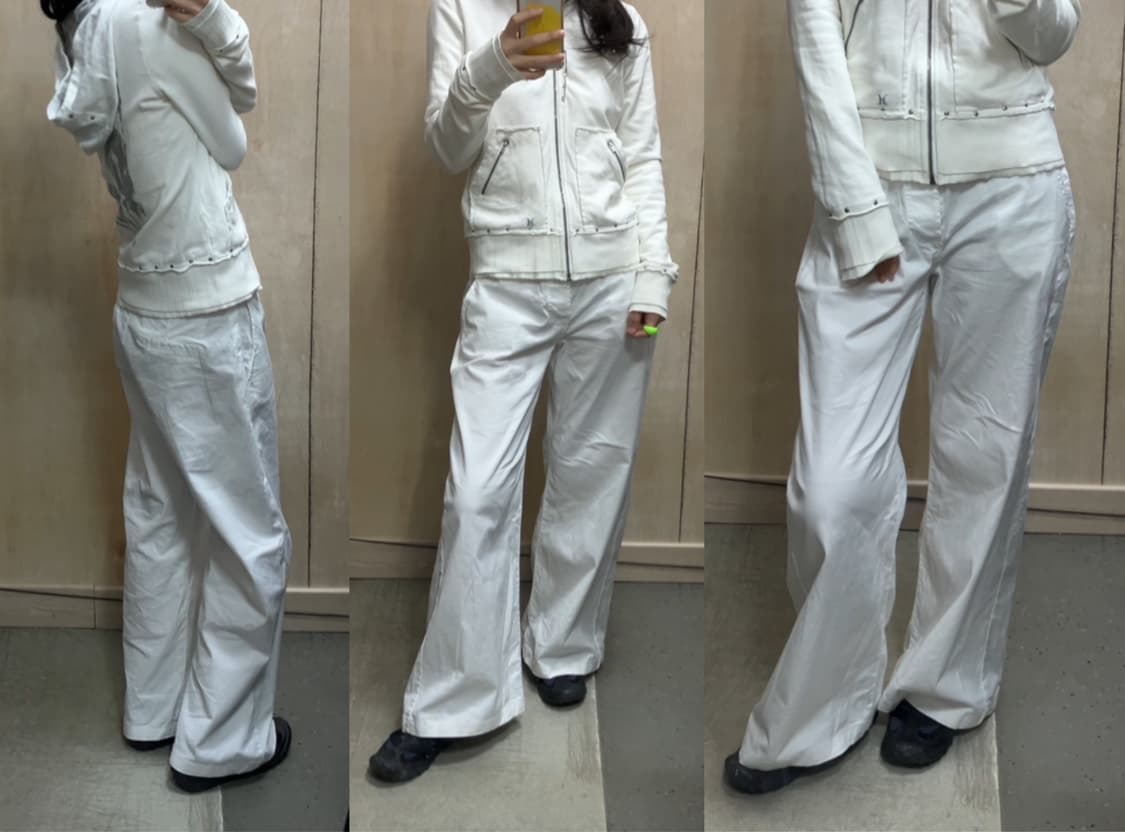 [직수입] 빈티지 RARE 후드 집업 화이트 상품이미지2