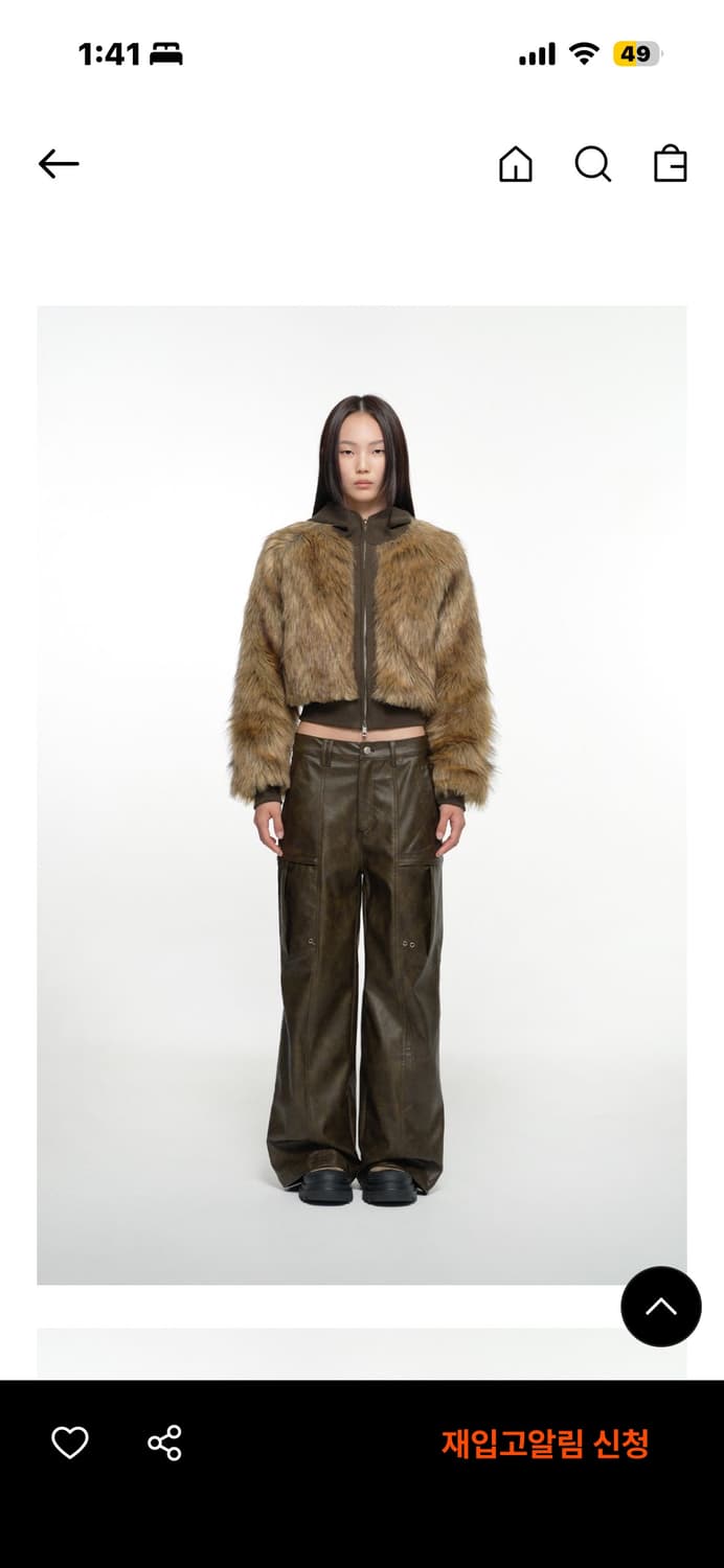 나체 후디드 크롭 퍼자켓 HOODIE CROP FUR JACKET 상품이미지2