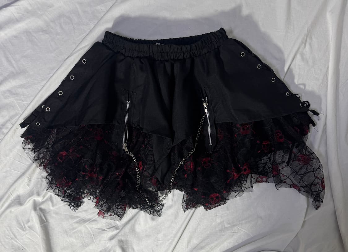 Acdc rag 스컬 스파이더웹 레이스 스커트 펑크 y2k 상품이미지7