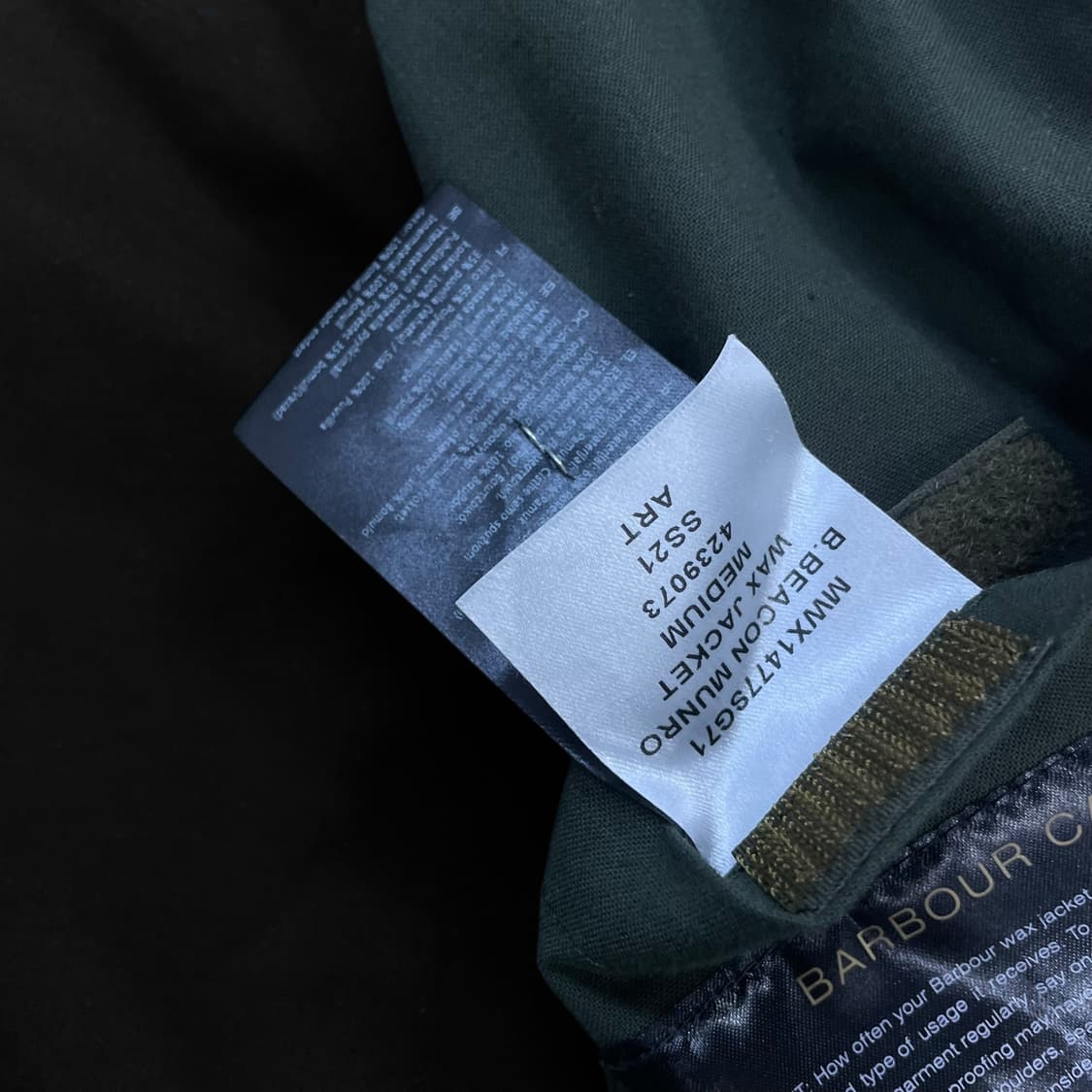 바버 Barbour 비콘 먼로 왁스 블루종 자켓 카키 상품이미지8