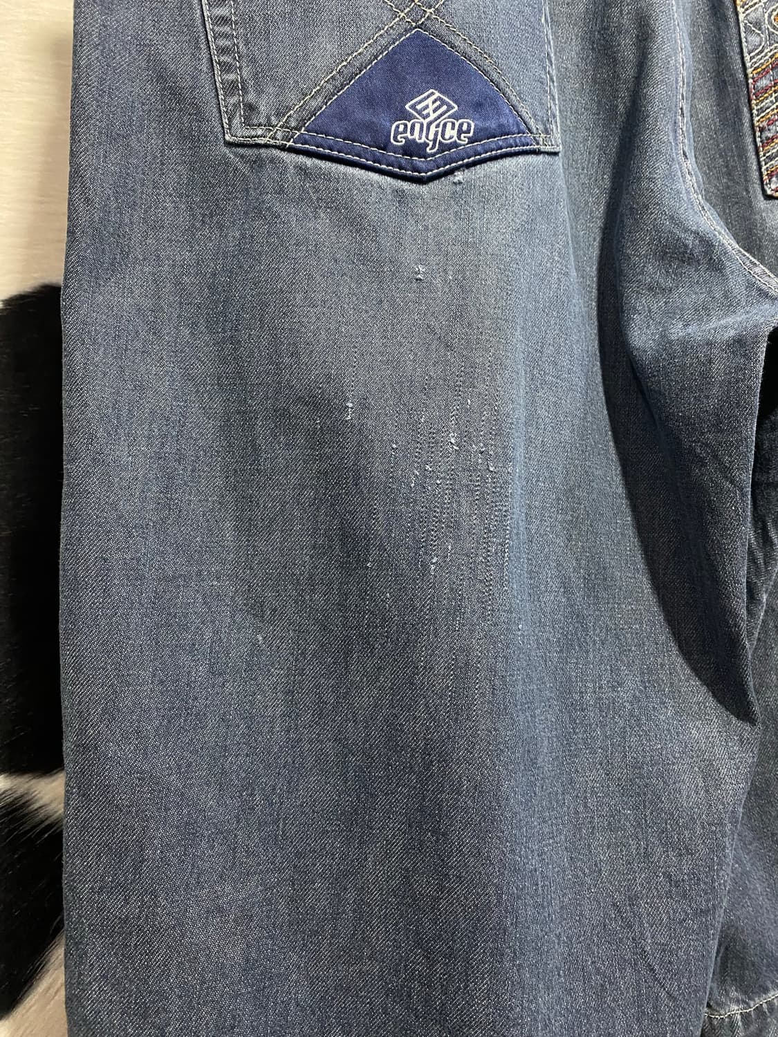 Japanese vtg 에스닉 포켓 자수 데님 버뮤다 팬츠 상품이미지8