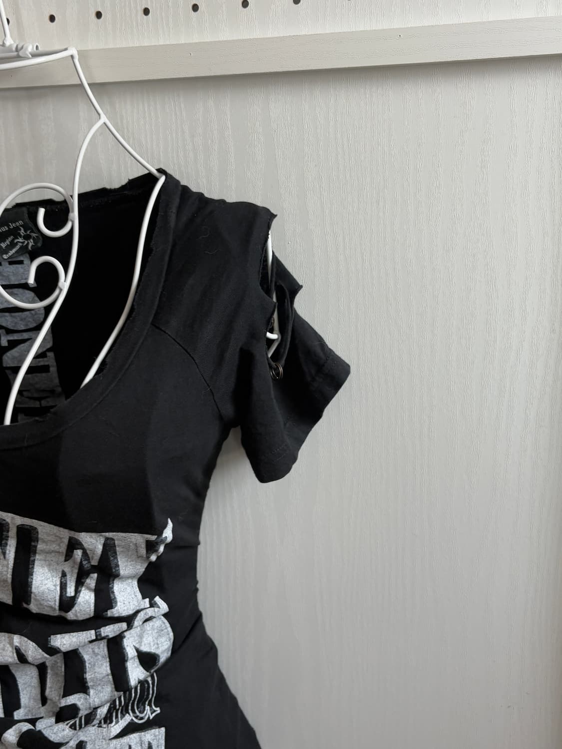  Black Cutting Detail Short-Sleeved T-sh 상품이미지5