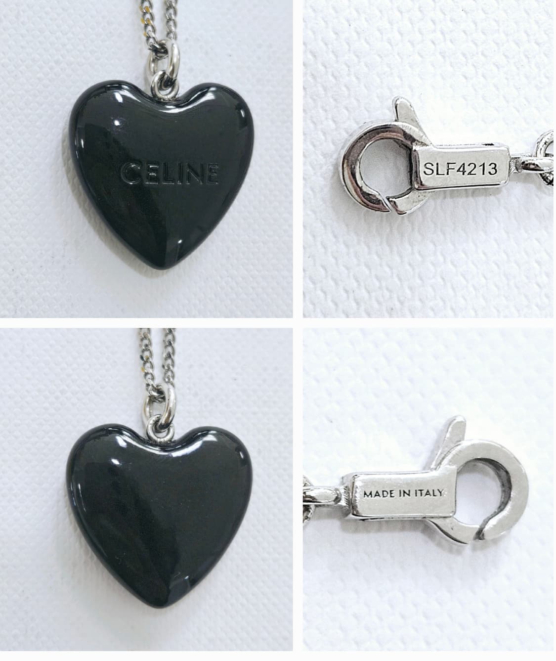 [24SS시즌단종] 셀린느 블랙 하트 실버 목걸이 (정품/풀셋) 상품이미지2