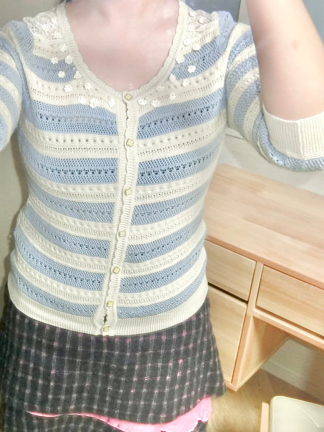 일본 빈티지 astoria odier 라떼갸루 페어리 베이비 블루 가디건 상품이미지1