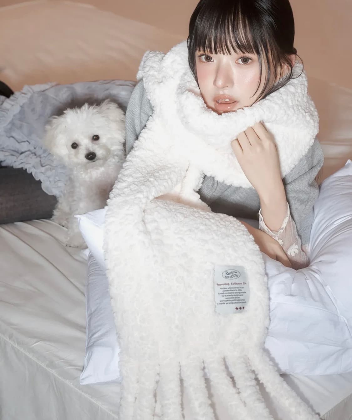 리끌로우 RC CLOUDY 머플러 WHITE 상품이미지2