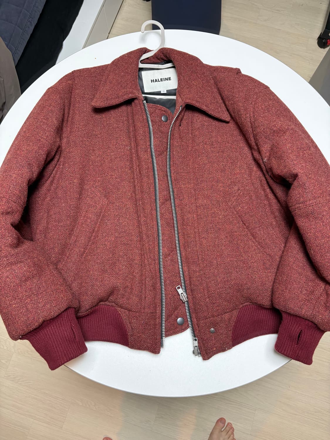 [HALEINE] 3D PADDED WOOL BLOUSON BURGUND 상품이미지1