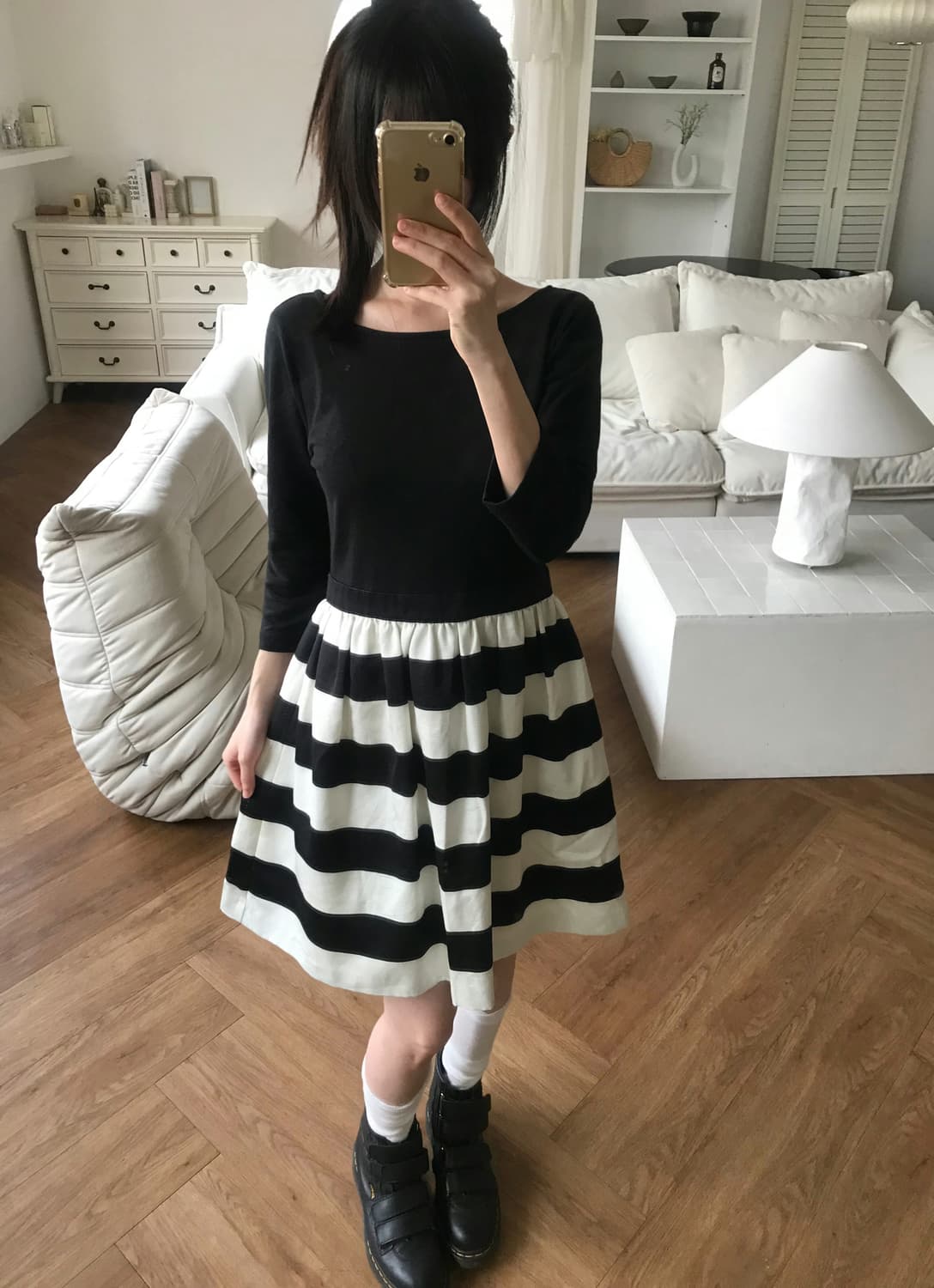 vintage stripe pattern one-piece 상품이미지2