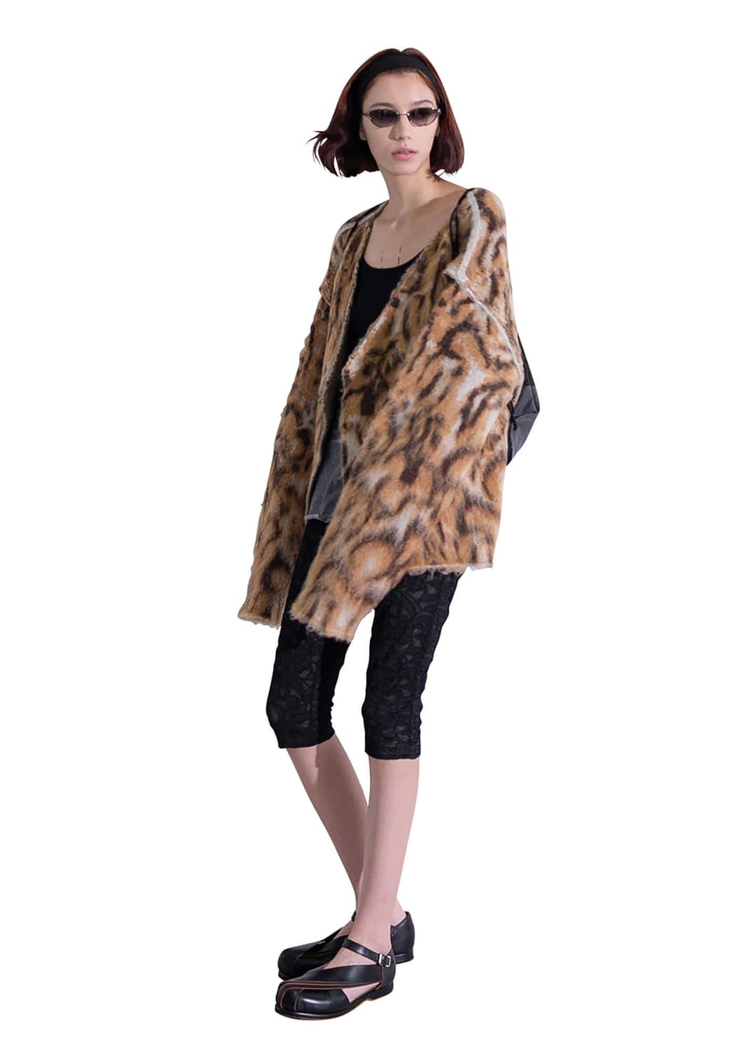 [F]퍼버즈 25fw Wide Slit 가디건/브라운 레오파드 상품이미지3