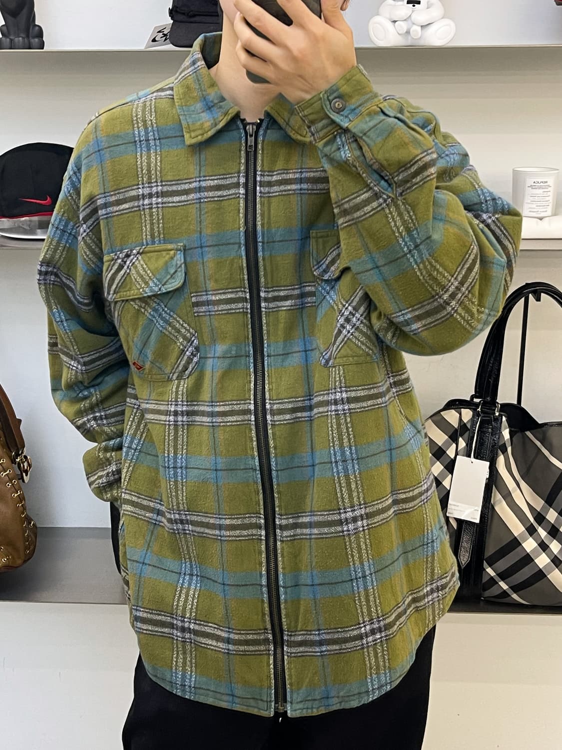 퀵실버 플란넬 체크 집 오버 셔츠 상품이미지1