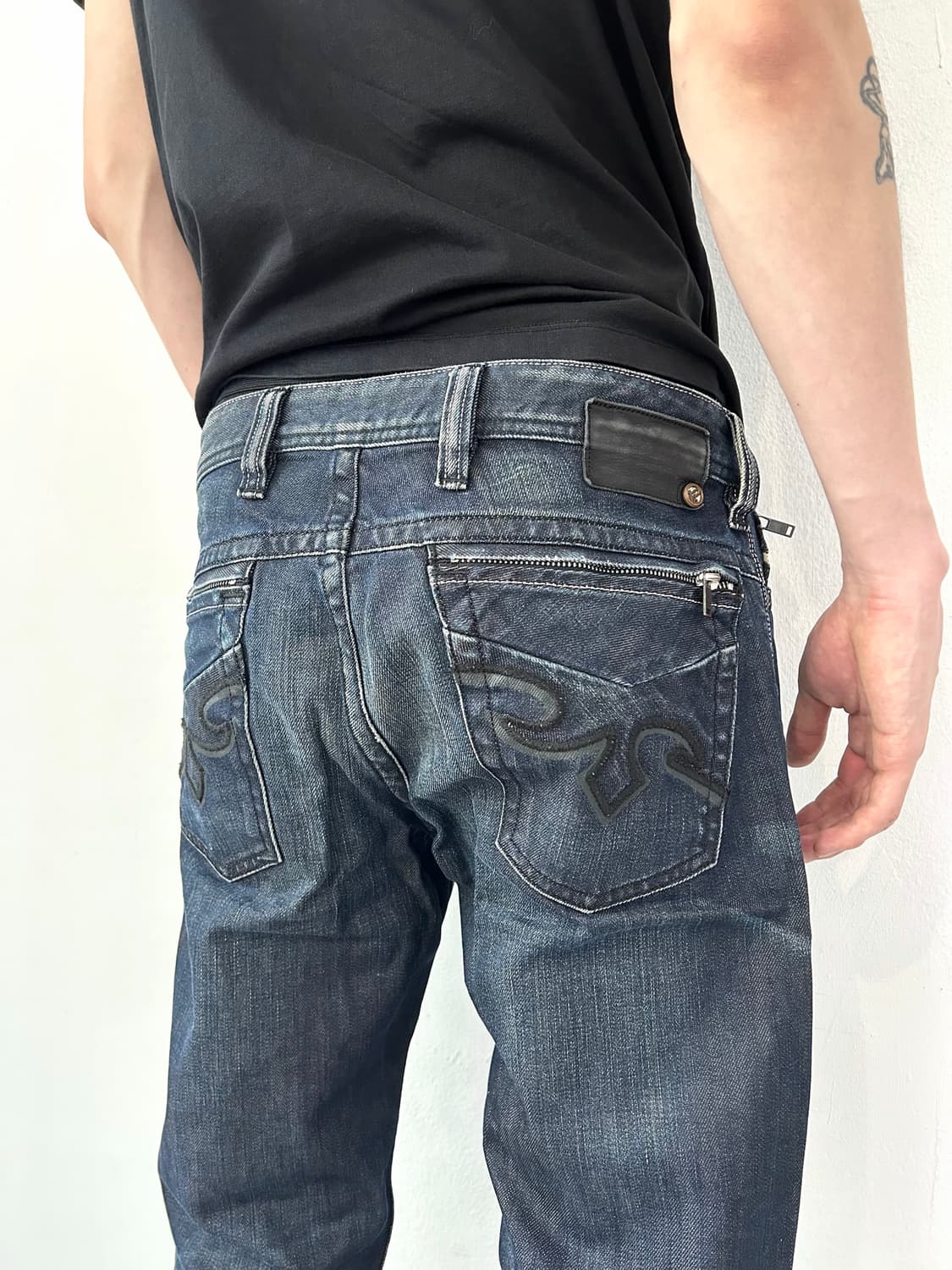 디젤 2000s 플레임 지퍼 포켓 워싱진 상품이미지3