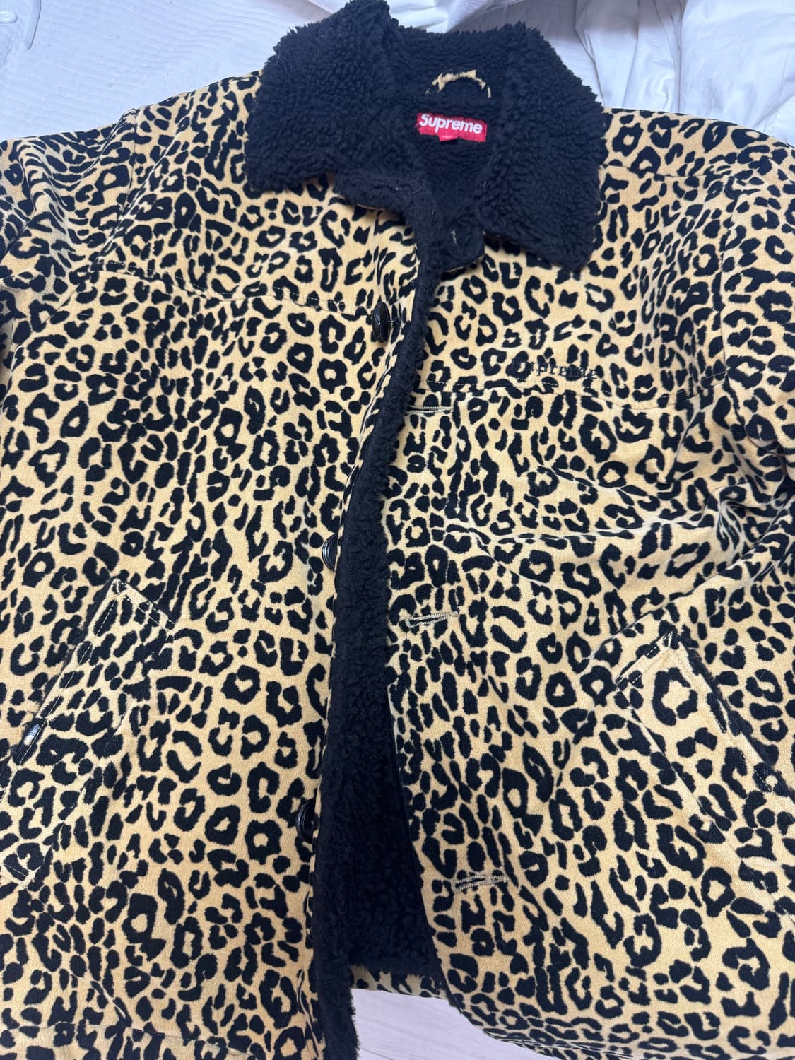 슈프림 킨더만 언컷 코듀로이 카 코트 레오파드 - M 상품이미지2