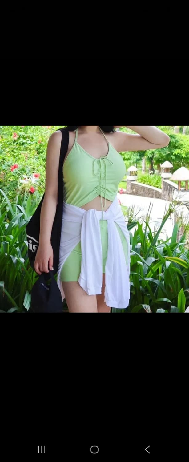 [XL] 체형커버 하이웨스트 셔링 비키니 커버업 후드 상품이미지1